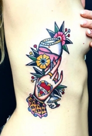 彩绘纹身 多款彩色纹身卡通简单线条纹身图案