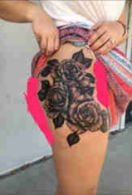 欧美玫瑰纹身 女生大腿上欧美玫瑰纹身图片