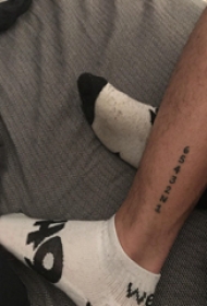 纹身数字图案 男生小腿上数字纹身图案