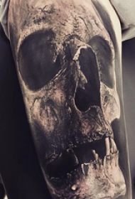 纹身骷髅头 多款黑灰纹身点刺技巧骷髅头纹身图案
