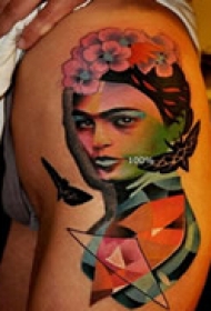 经典人物臀部纹身