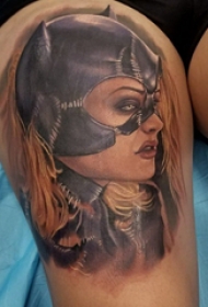 女生人物纹身图案 女生大腿上人物纹身图案