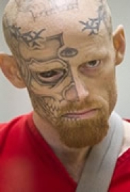 满脸酷黑艺术纹身