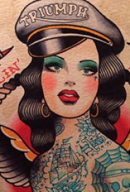 女性人物纹身图案 多款彩绘纹身素描女生人物纹身图案