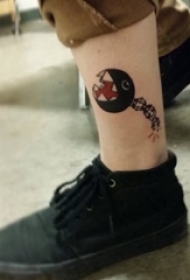 欧美小腿纹身 男生小腿上彩色的导弹纹身图片
