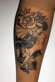 女生人物纹身图案 男生手臂上人物肖像纹身图案