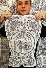 简单线条纹身 多款简单线条纹身素描传统纹身图案