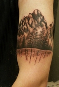 松树纹身 男生手臂上松树纹身图片