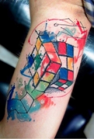 彩色泼墨纹身 多款小清新文艺纹身素描彩色泼墨纹身图案