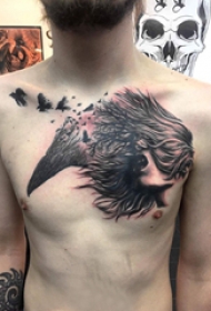 人物肖像纹身 男生胸部人物肖像纹身图片