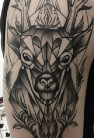 麋鹿角纹身 男生手臂上麋鹿角纹身图片缩略频道推荐图