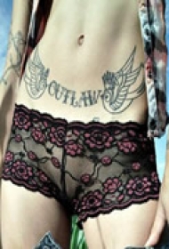 性感精美腹部纹身