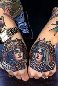 扑克牌纹身 多款彩绘纹身素描扑克牌纹身图案