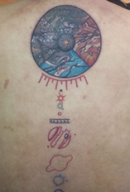 纹身彩色 男生背部彩绘纹身图片