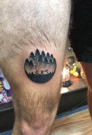 黑灰纹身 男生大腿上黑灰纹身图片