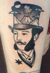 人物纹身图案 女生大腿上人物纹身图案