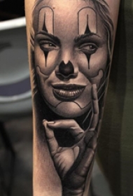 小丑纹身 多款黑灰纹身点刺技巧小丑纹身图案