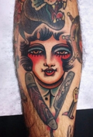 女生人物纹身图案 多款素描纹身彩色人物肖像纹身图案