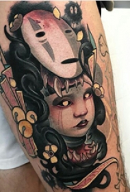 鬼娃娃纹身 男生手臂上鬼娃娃纹身图片