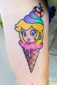 可爱纹身图案 男生小腿上卡通纹身图案