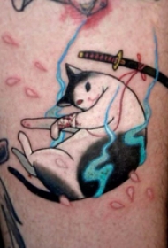 小猫咪纹身 多款彩绘纹身素描小清新猫咪纹身图案