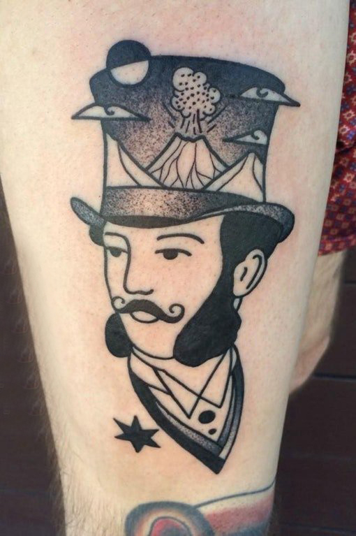 人物纹身图案 女生大腿上人物纹身图案