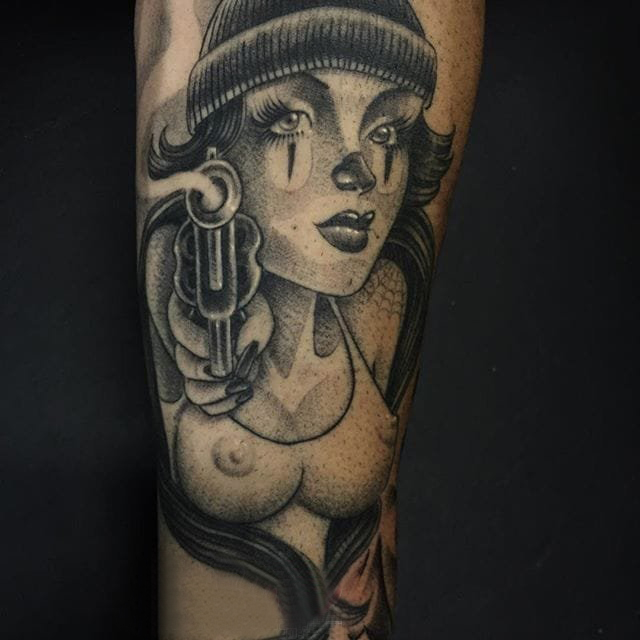 黑灰纹身 多款黑色纹身点刺技巧素描纹身图案