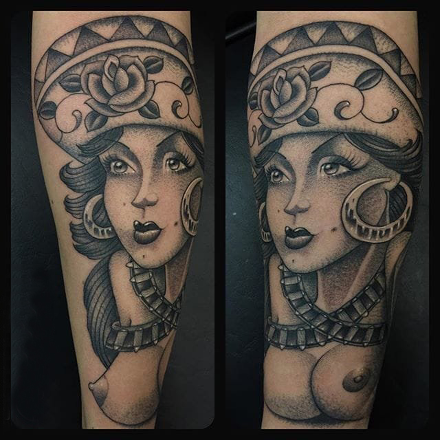 黑灰纹身 多款黑色纹身点刺技巧素描纹身图案