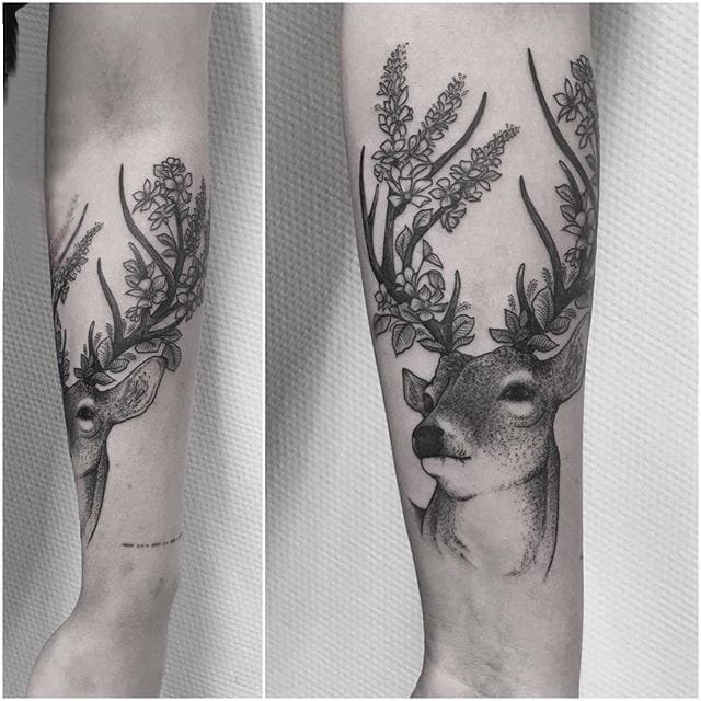 黑灰纹身 多款素描纹身点刺技巧素描纹身图案