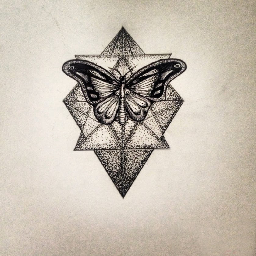 几何 纹身图案 多款简单线条纹身素描几何小清新纹身手稿