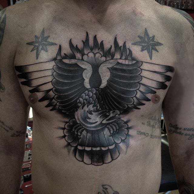 纹身胸部男 多款黑灰纹身点刺技巧胸部纹身图案