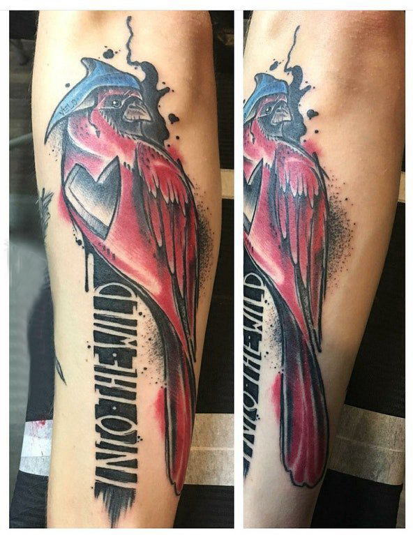 纹身鸟 男生手臂上小鸟纹身图片