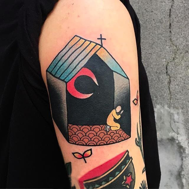 彩绘纹身 多款素描纹身彩色抽象纹身图案