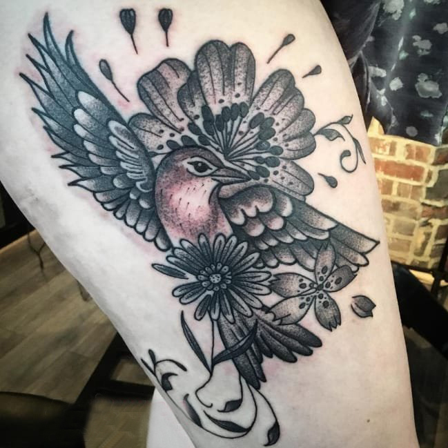 黑灰纹身 多款素描纹身点刺技巧简单线条纹身图案