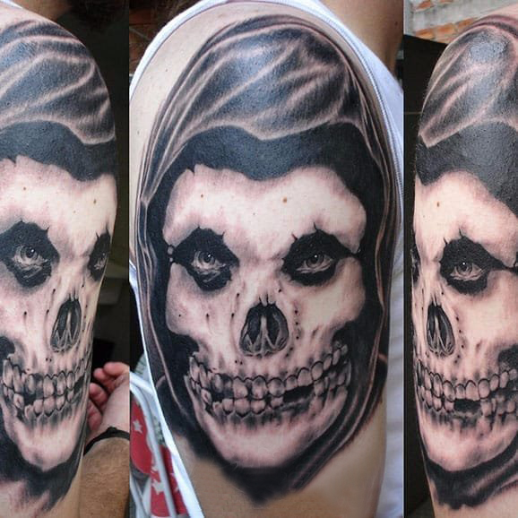 骷髅纹身 多款彩绘纹身素描骷髅头纹身图案