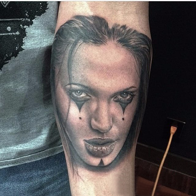 美国纹身明星 多款人物肖像纹身素描明星纹身图案