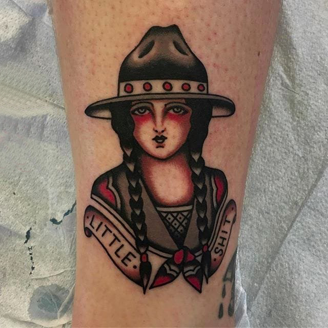 人物纹身图案 多款简单线条纹身彩色人物纹身图案