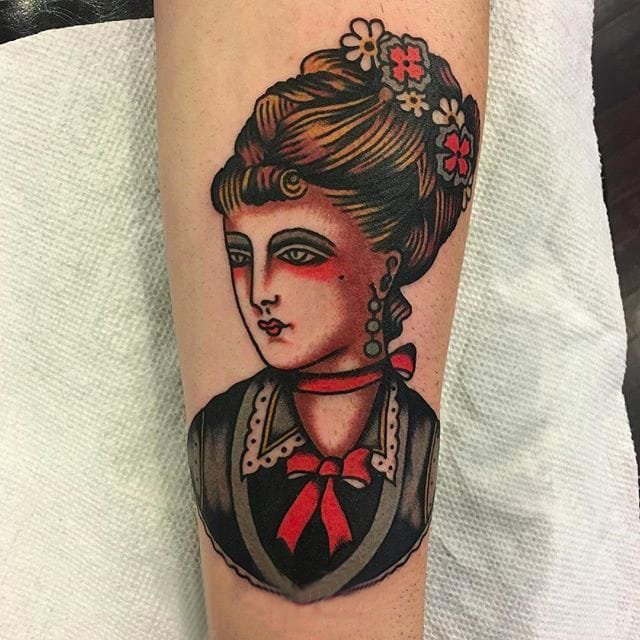 人物纹身图案 多款简单线条纹身彩色人物纹身图案