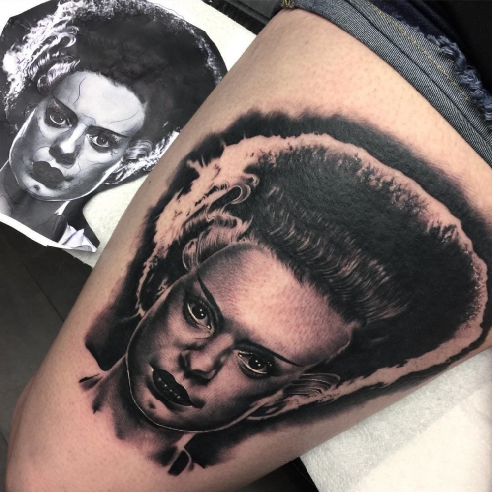 人物肖像纹身 多款黑灰纹身点刺技巧人物肖像纹身图案