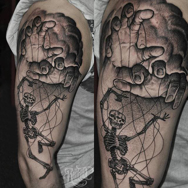 纹身点刺技巧 多款素描纹身点刺技巧抽象纹身图案