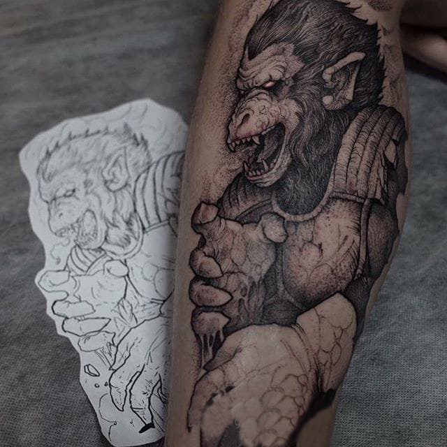 纹身点刺技巧 多款素描纹身点刺技巧抽象纹身图案