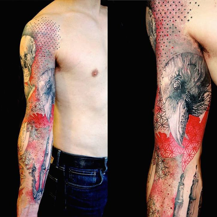 点刺纹身 多款点刺纹身素描简单线条纹身图案