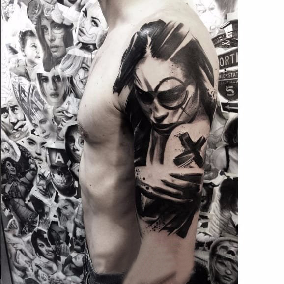 黑灰纹身 多款素描纹身点刺黑灰纹身图案