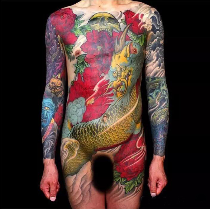 三十多款不同部位彩绘麒麟纹身