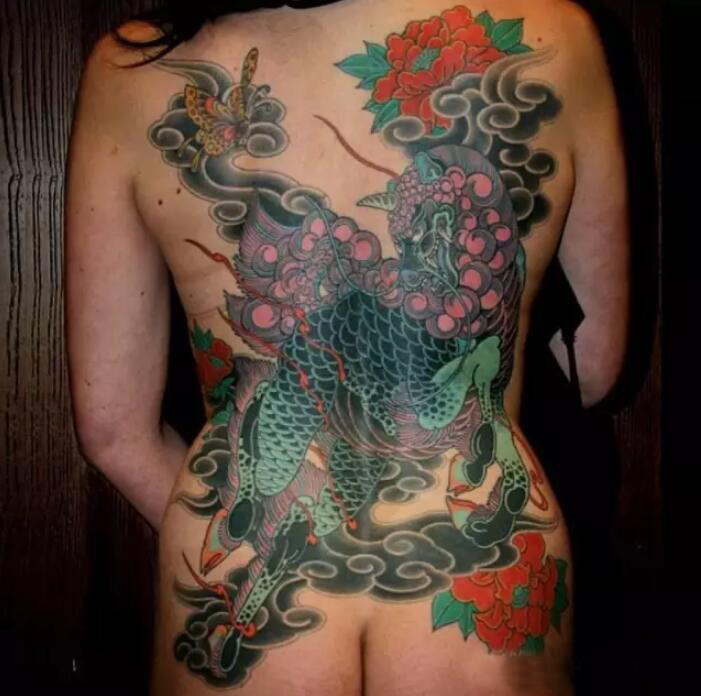 三十多款不同部位彩绘麒麟纹身