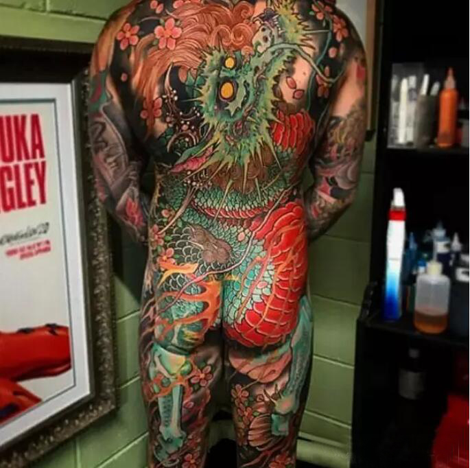 三十多款不同部位彩绘麒麟纹身