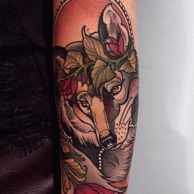 小动物纹身 多款简单线条纹身彩色小动物纹身图案