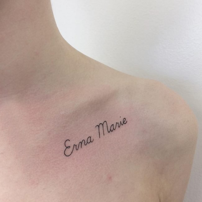 小清新纹身锁骨 多款小清新文艺纹身锁骨纹身图案