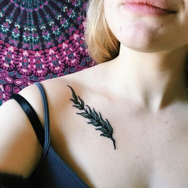 小清新纹身锁骨 多款小清新文艺纹身锁骨纹身图案