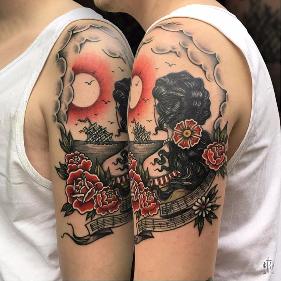 彩绘纹身 多款点刺纹身素描彩绘纹身图案